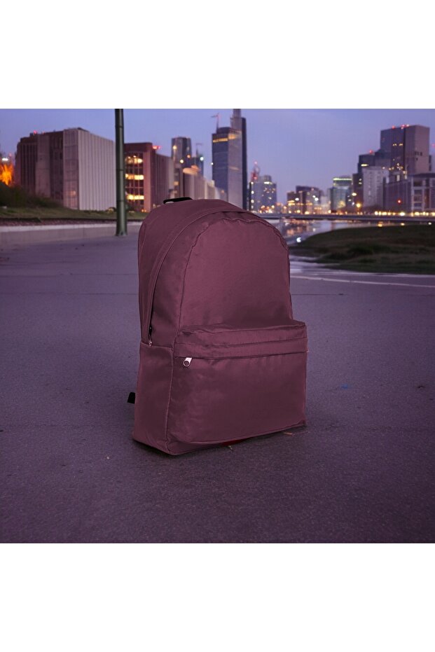 Plain Burgundy Daily Travel Course Backpack(Hugbag)
