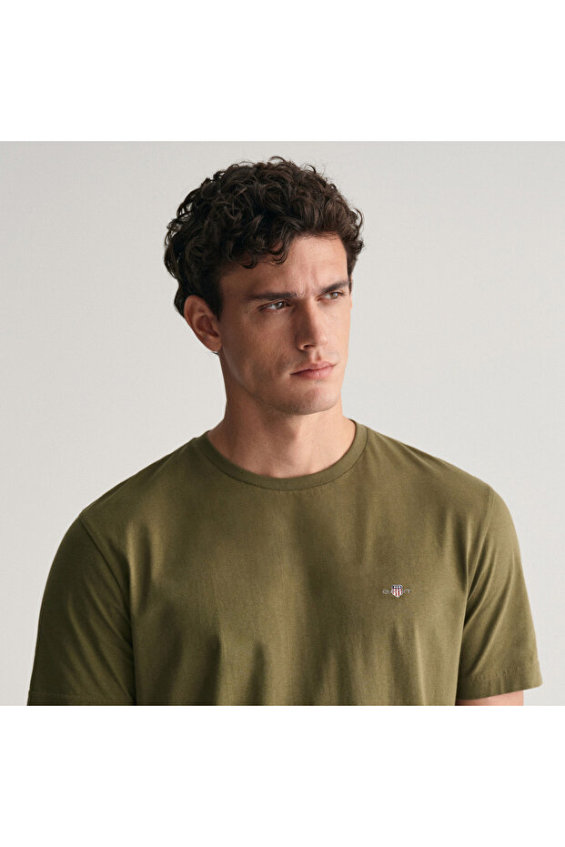 Erkek Yeşil Regular Fit Bisiklet Yaka T-Shirt - 5