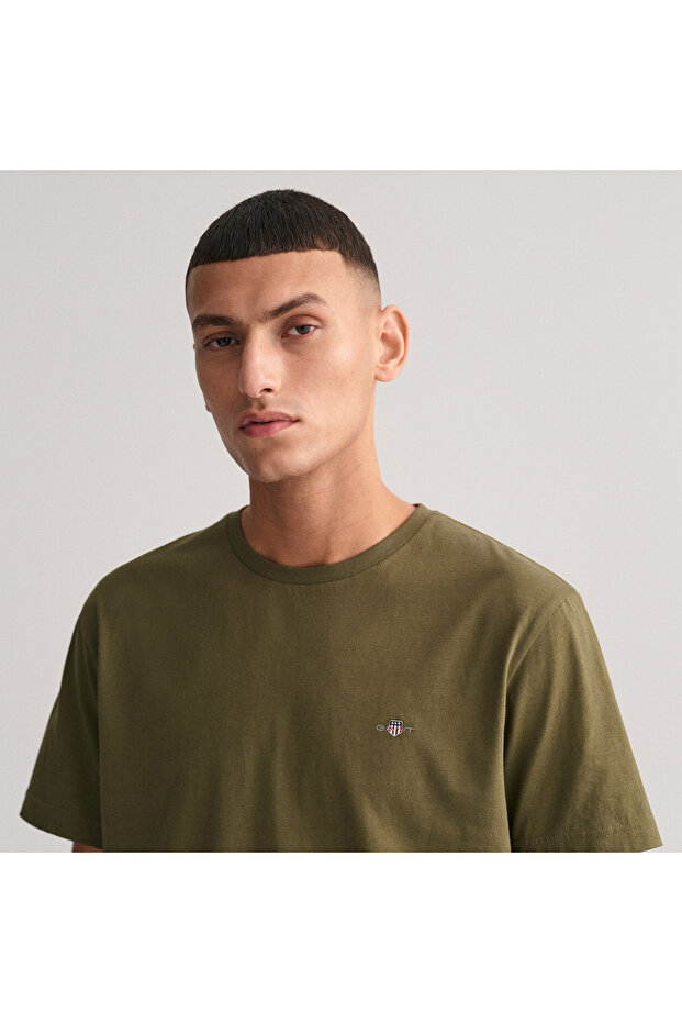 Erkek Yeşil Regular Fit Bisiklet Yaka T-Shirt - 6
