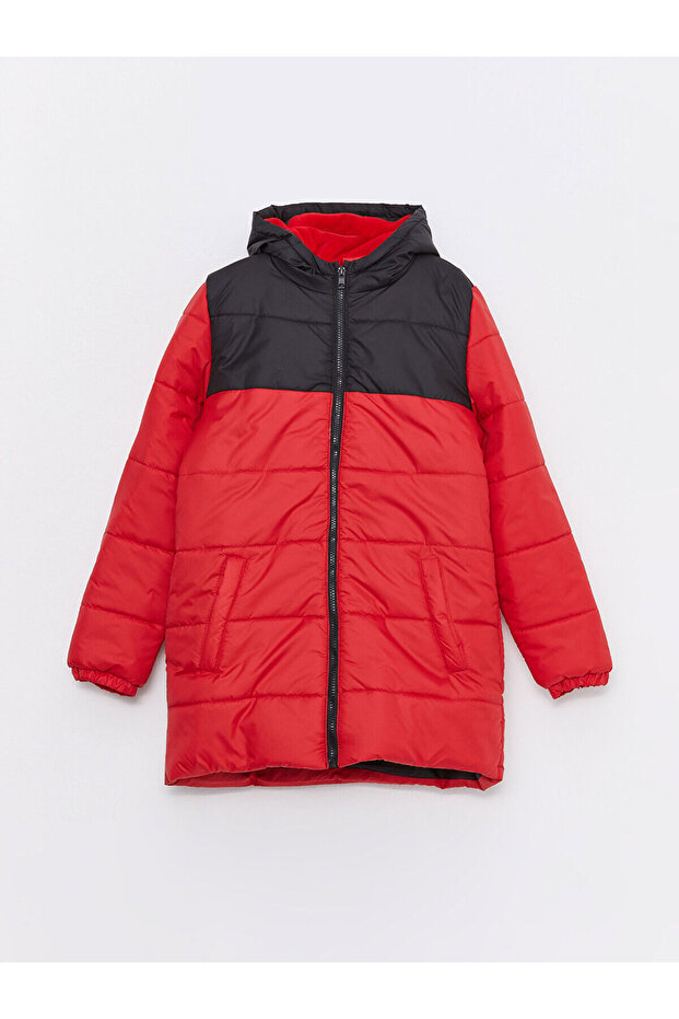 Lw - Hooded Color Block Boy's Puffer Jacket - 1
