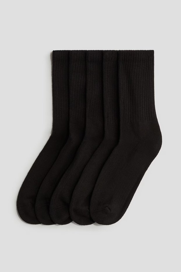 5-Piece Towel Sole (Thick Sole) Throat Rubber Knitted Knitwear Seamless Tennis Socks