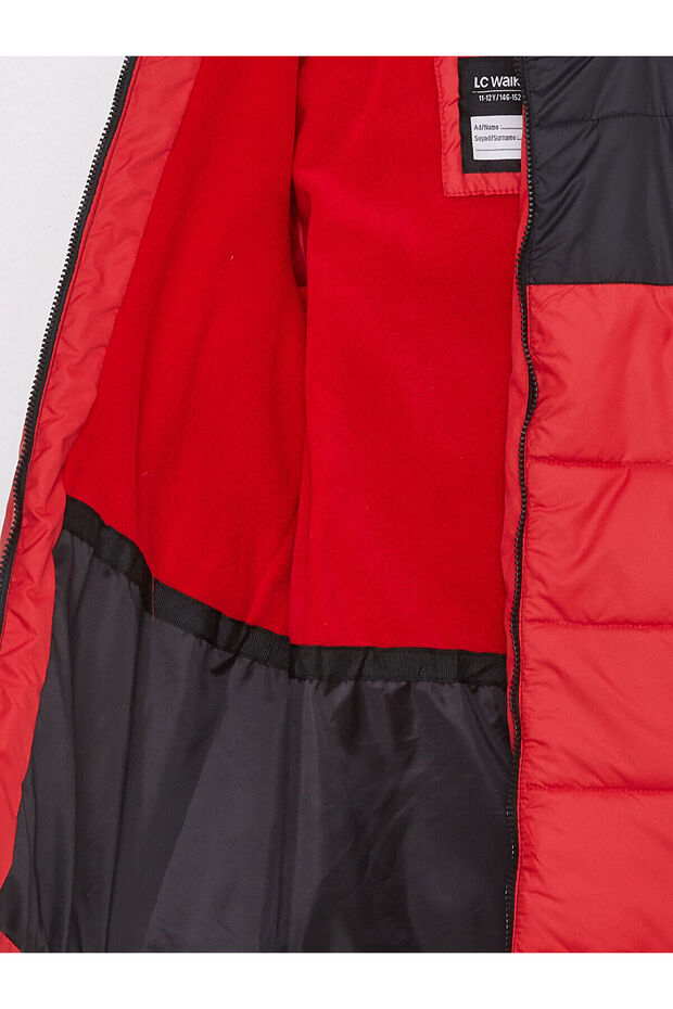 Lw - Hooded Color Block Boy's Puffer Jacket - 3