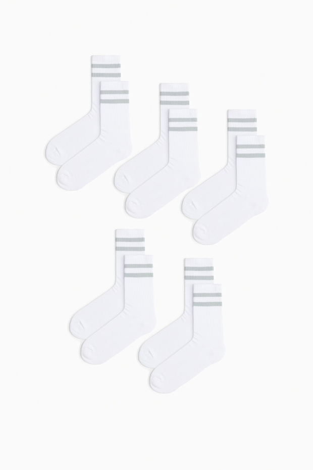 5-Piece Towel Sole (Thick Sole) Throat Rubber Knitted Knitwear Seamless Tennis Socks