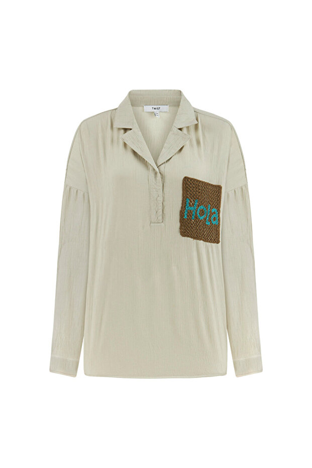 Kontrast cepli gömlek - 1