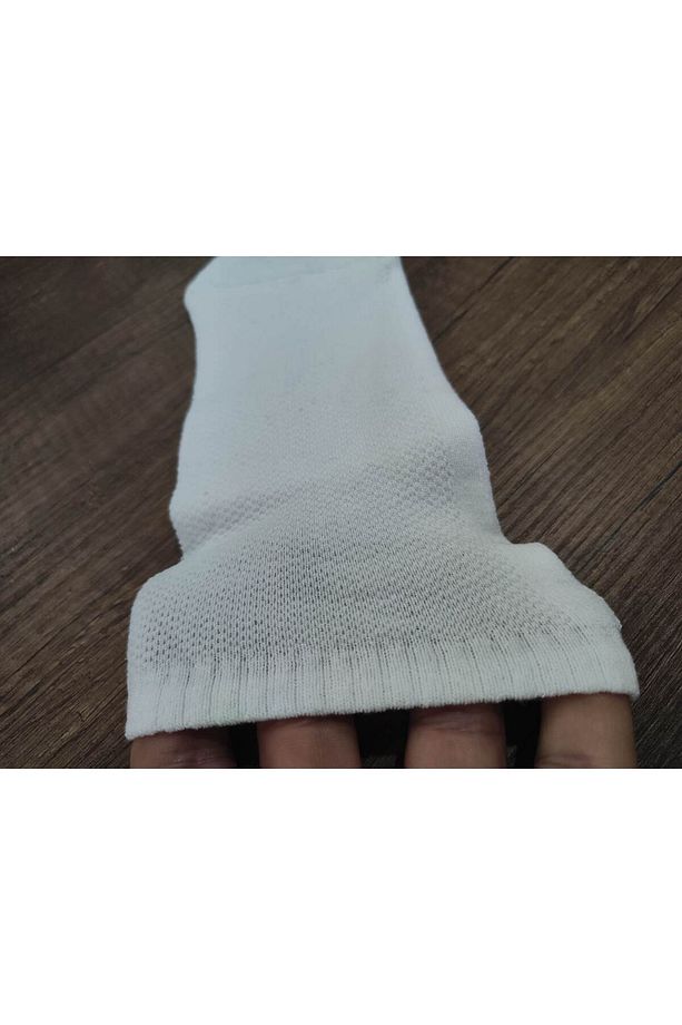 3 Çift Altı Kaydırmaz Baskılı Pamuklu Tavaf Çorabı Üstü File Örgülü - 4