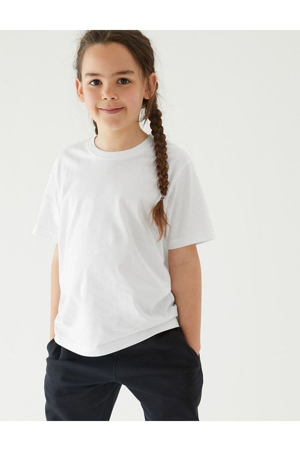Saf Pamuklu 2'li Yuvarlak Yaka T-Shirt (2-16 Yaş) - 7