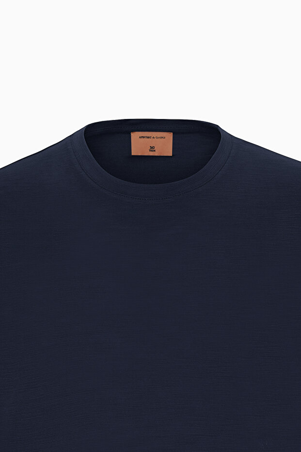 Erkek Siyah Slim Fit Dar Kesim Bisiklet Yaka Pamuklu Tişört - 7