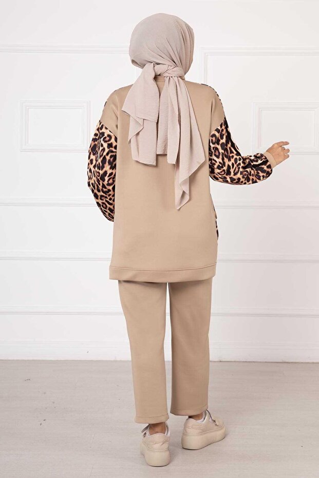 Mink Scuba Leopard Patterned 2 Piece Set - 5