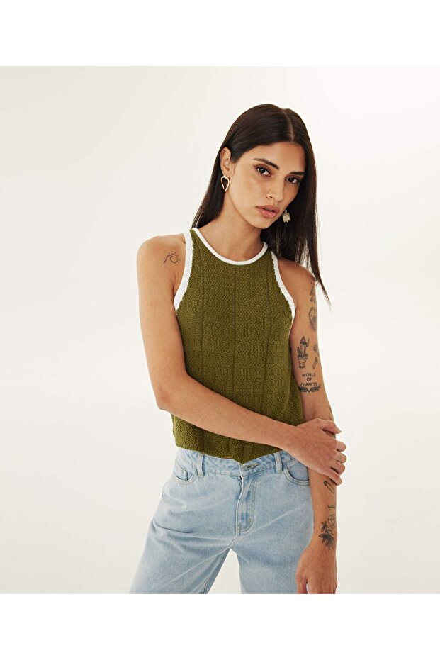 Kontrast renkli triko - 1