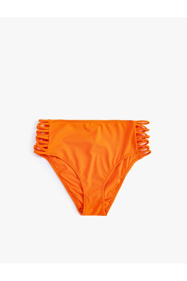 High Waist Bikini Bottom Tight Fit with Side Window Detail
