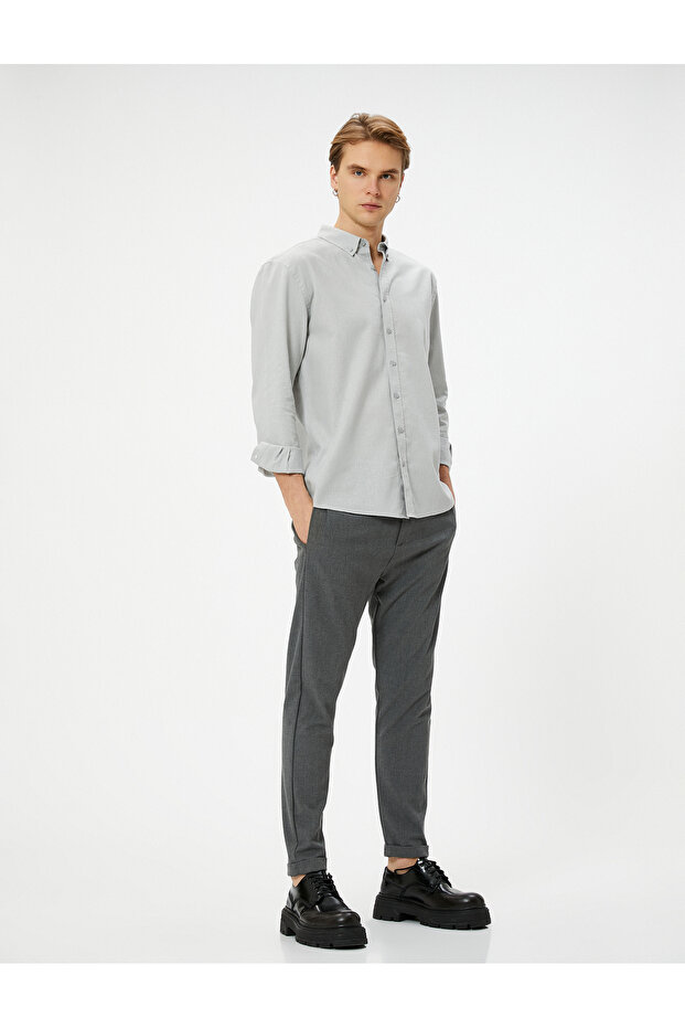 Long Sleeve Shirt Classic Cuff Collar Buttoned Regular Fit