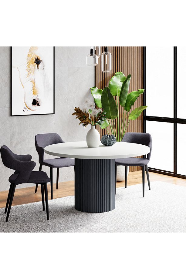 Dsc Design Bohem Yemek Masası Çap 100 Cm Beyaz - 4