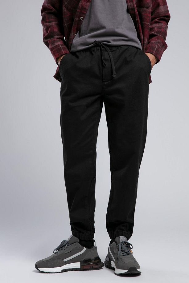Jogger Erkek Dokuma Pantolon Siyah - 2