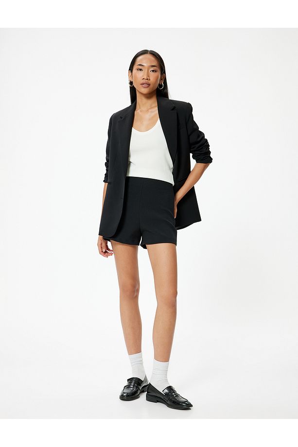 Mini Şort Yüksek Bel Slim Fit - 2
