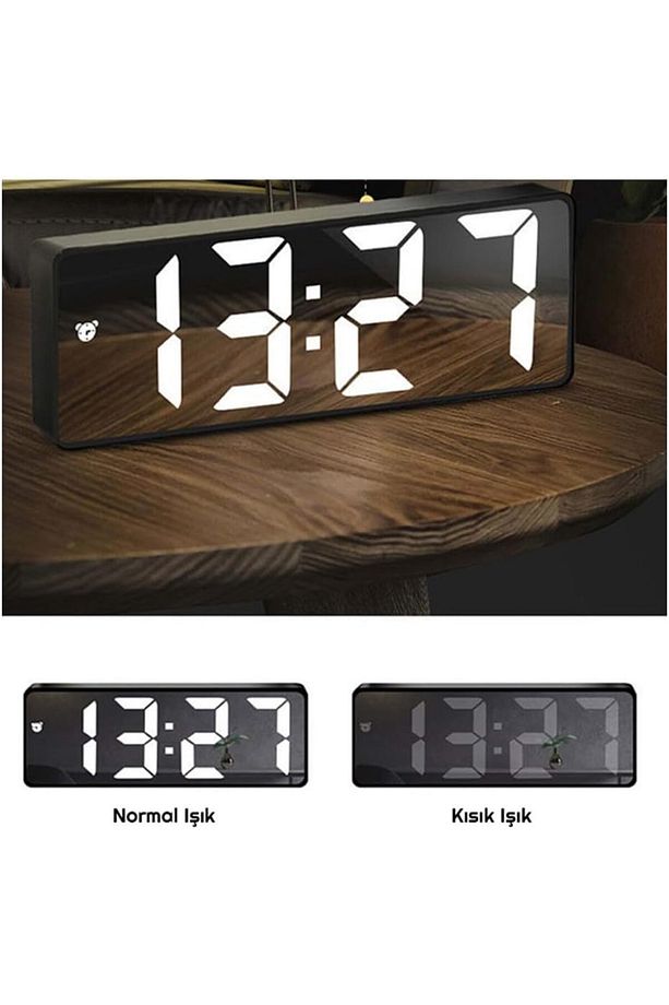 Led Dijital Masa Saati Termometre Alarm - 4
