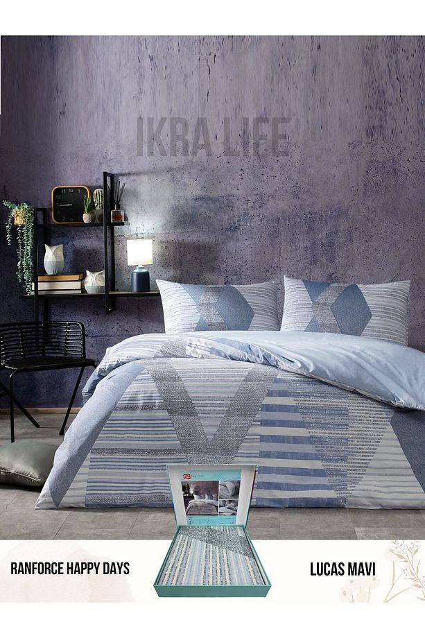 Lucas Mavi Ranforce Genc modasi Tek Kişilik Nevresim Takım 160x220 - 1
