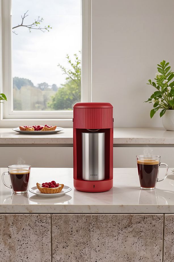 Mono Personal Filtre Kahve Makinesi ve İnox Kişisel Termos Hediyeli Red - 1
