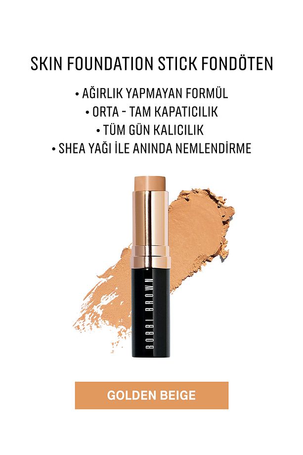 Skin Foundation Stick - Taşınabilir Nemlendirici Stick Fondöten 9g - Golden Beige - 1