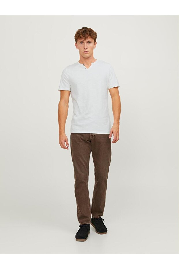 Jack Jones Tişört Split Neck 12164972-CLD