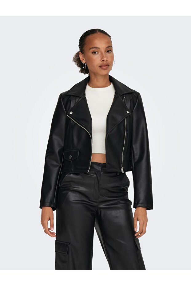 Jdyetta Faux Leather Jacket Otw Sie 15310269 Black