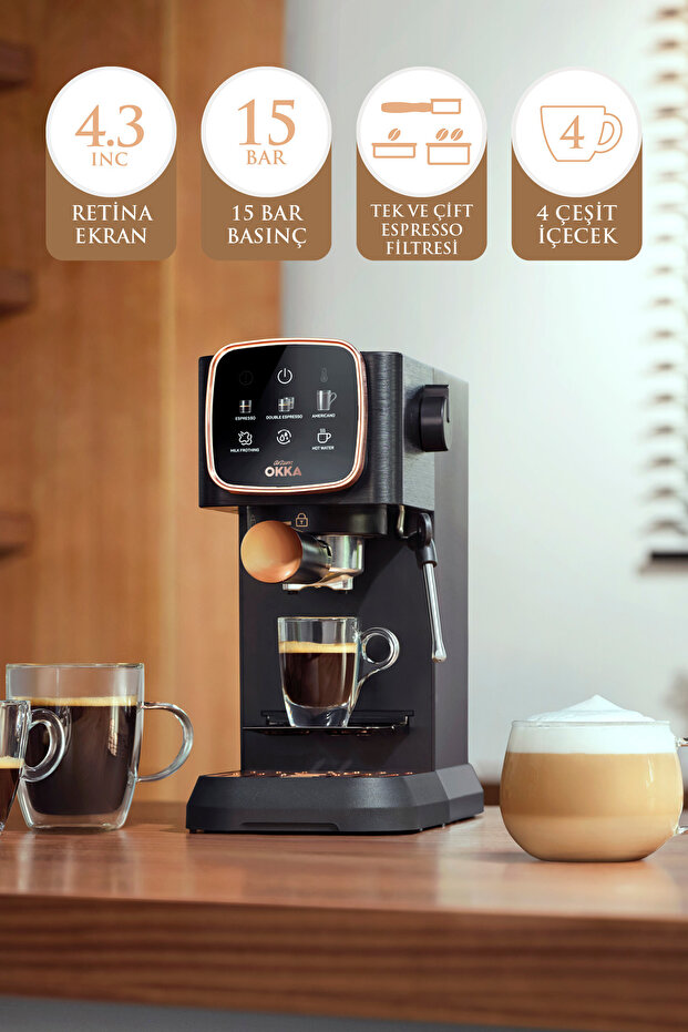 Okka Espresso Solo Yarı Otomatik Espresso Makinesi OK0034-04 - 2