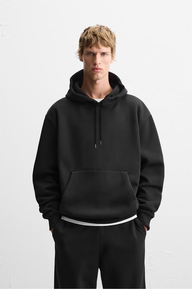 Trend Bi̇z Hooded Kangaroo Pocket 3 Thread Raster Unisex Sweatshirt