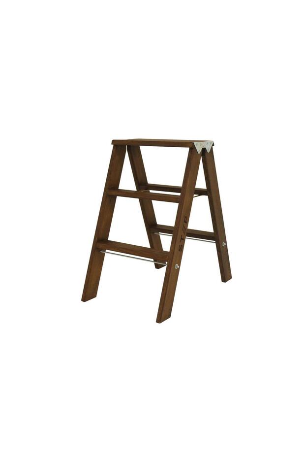 GORDİOS AHŞAP ÇİFT ÇIKIŞLI 2 BASAMAKLI MERDİVEN - 1