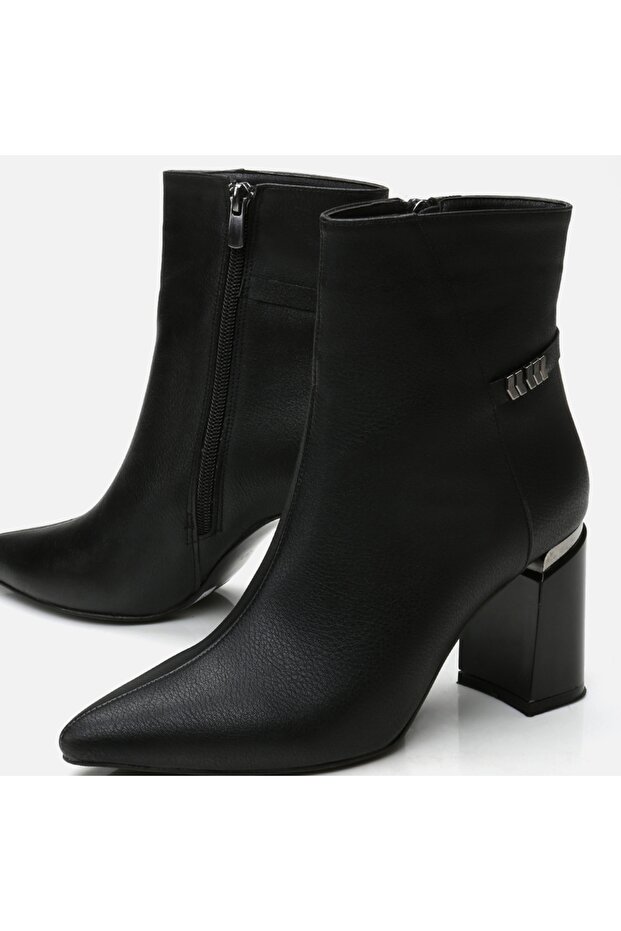 Siyah Kadın Topuklu Bot - 5