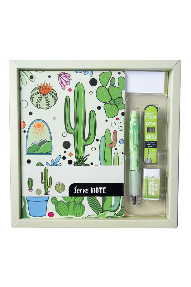 Hediye Seti - Defter, Serve Deep Uclu Kalem, Silgi, Min - 1