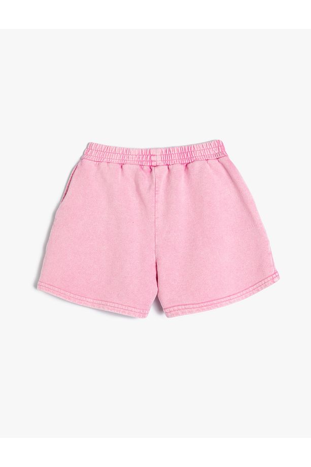 Basic Mini Şort Beli Lastikli Cepli Pamuklu - 4