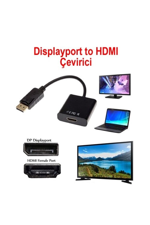 Displayport To Hdmi Dönüştürücü Adaptör Display Port Erkek Vga Dişi - 2