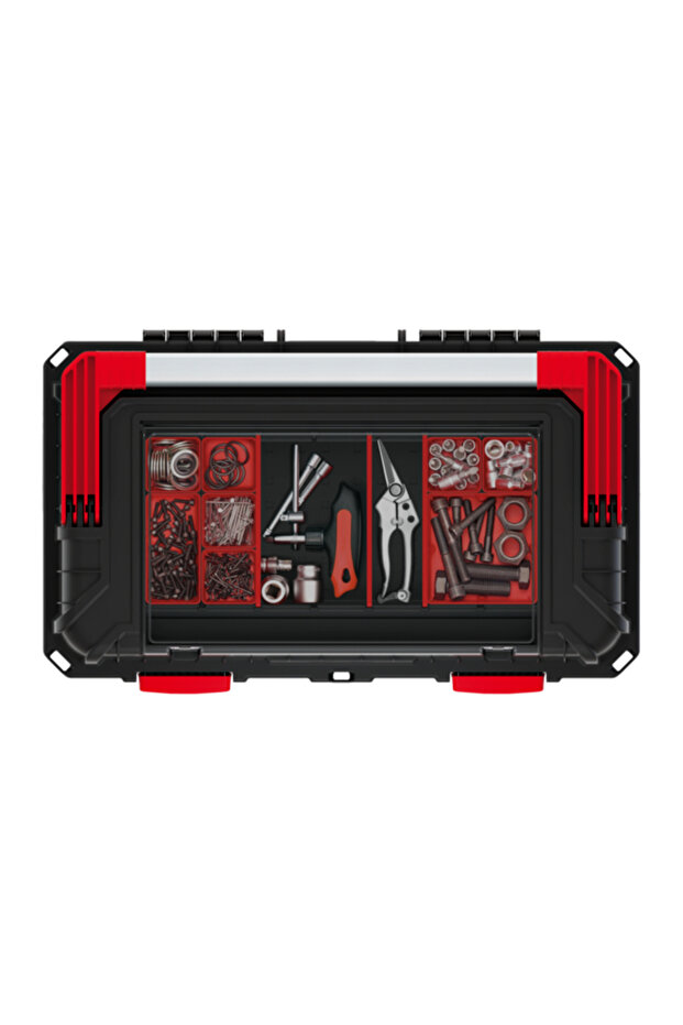 صندوق أدوات ثقيل متعدد المقصورات مكون من 60 قطعة مع مقبض قابل للطي - 3
