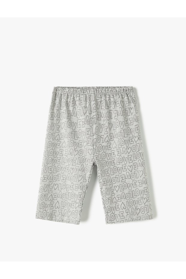 Short Tights with Print Detail and Elastic Waist