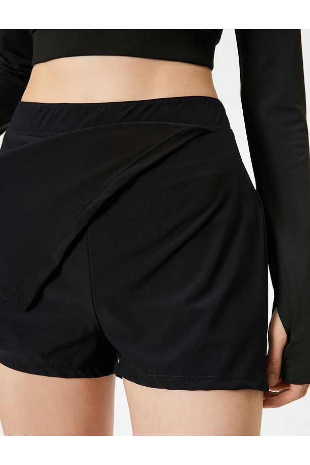 Mini Şort Etek Spor Paraşüt Kumaş Beli Lastikli Relax Fit - 5