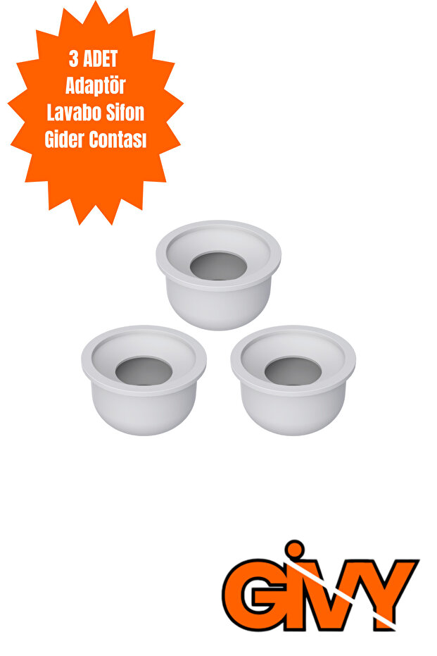 Adaptör Lavabo Sifon Gider Contası 3 Adet - 1
