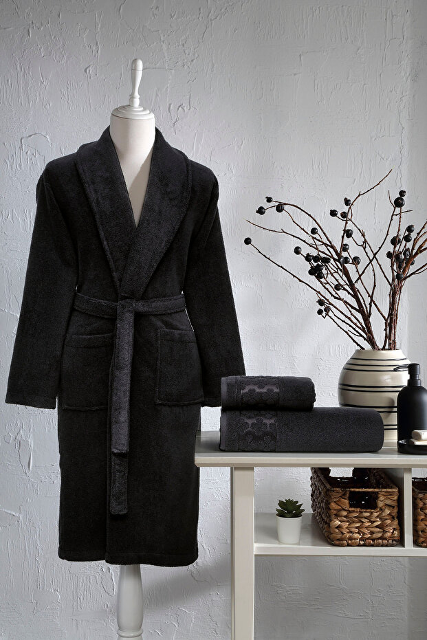 Clover Şal Yaka Bornoz - 3