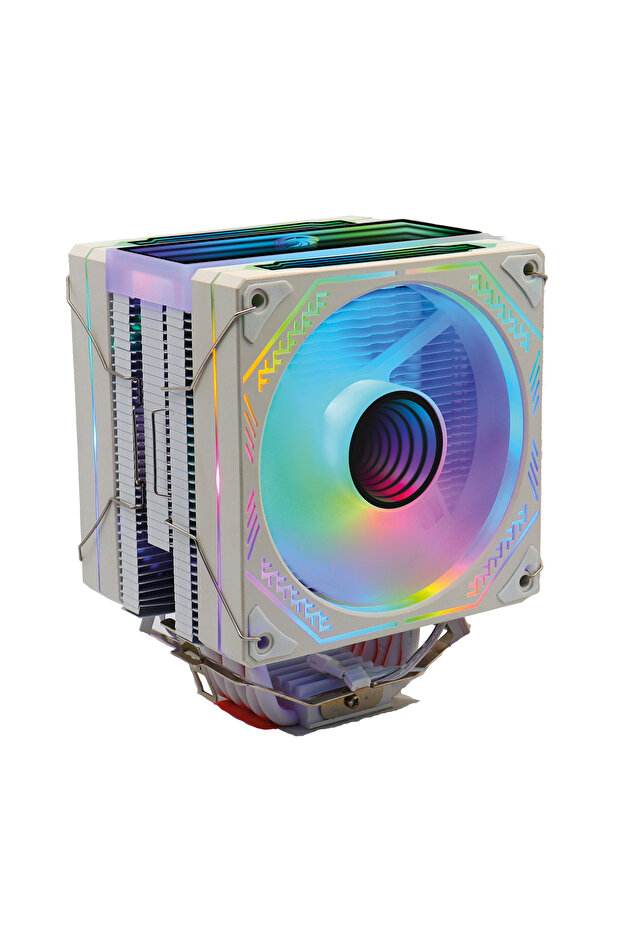مروحة معالج Ice Pro WP6 White Auto Tower مع مروحة قوس قزح