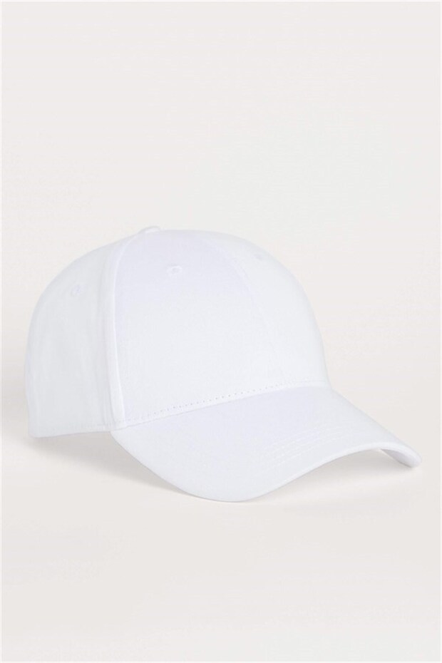 100% Cotton Men's Hat with Metal Lock Gabardine Cap - White