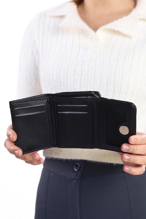 محفظة صغيرة كلاسيكية باللون الأسود - موديل 026 - 3