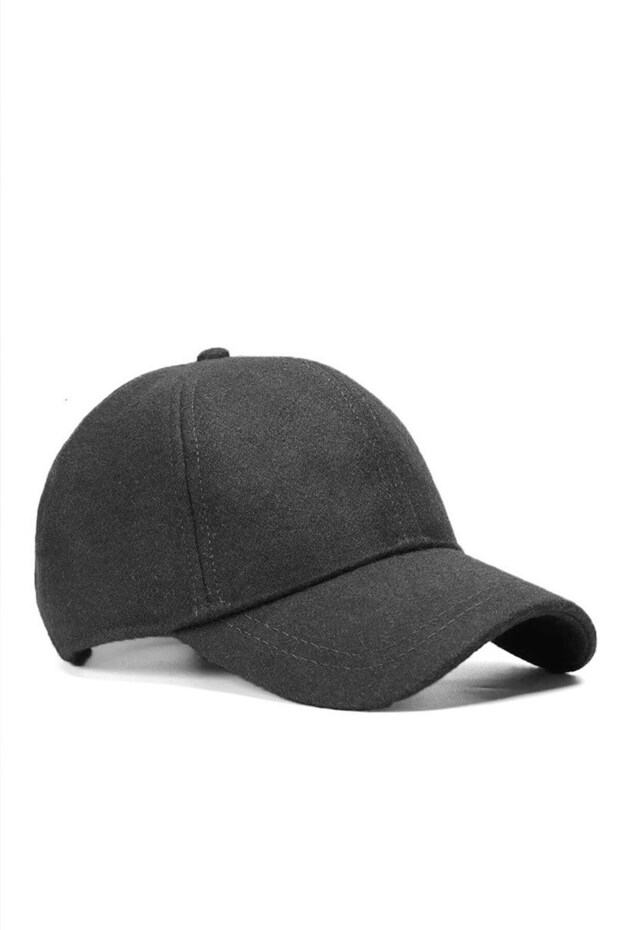 Men's Baseball Cap Wool Winter Cap-Anthracite - 1