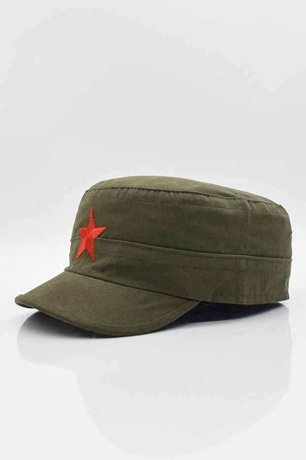 Men's Castro Hat Starry Fidel Castro Cap-Khaki