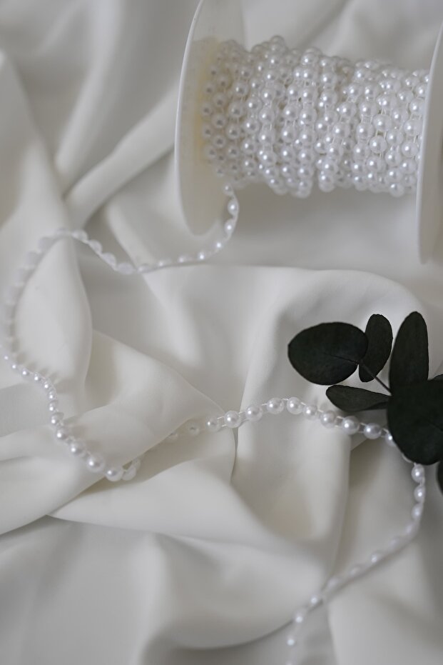 5 Meters White Row Cut Pearl, Bundle Decoration, Bouquet Pearl Decoration