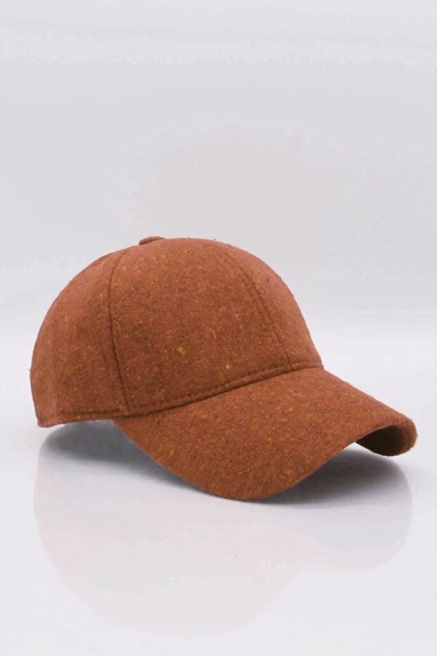 Men's Baseball Cap Wool Winter Cap-Brick