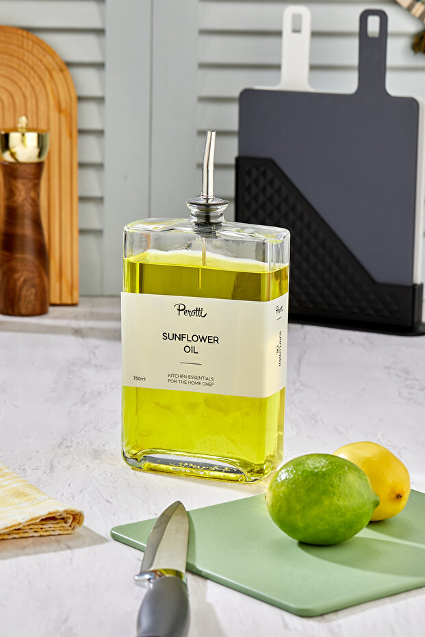 Stylish 750ml Silver Kapak Cam Yağdanlık sosluk sirkelik - 2