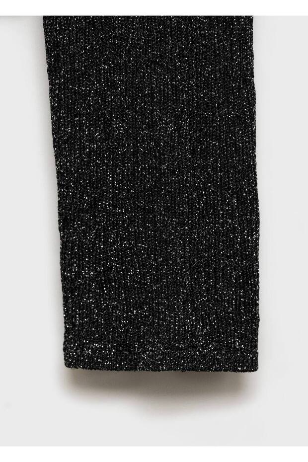 Yuvarlak yakalı simli kazak - 5