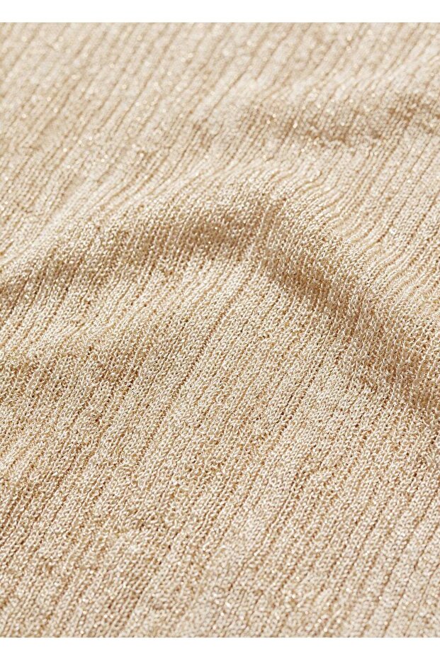 Yuvarlak yakalı simli kazak - 6