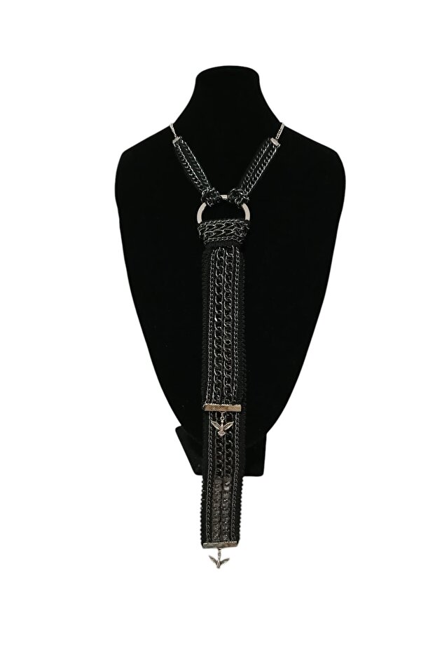 Gotik Kravat Zincir Kolye - 1