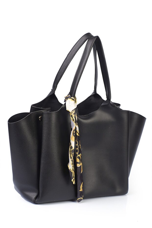 Quality Large Size Shoulder and Shoulder Bag with Scarf Detail