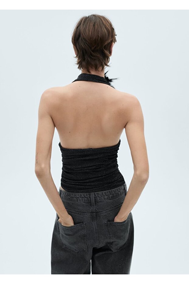 Halter yaka lureks triko bluz - 4