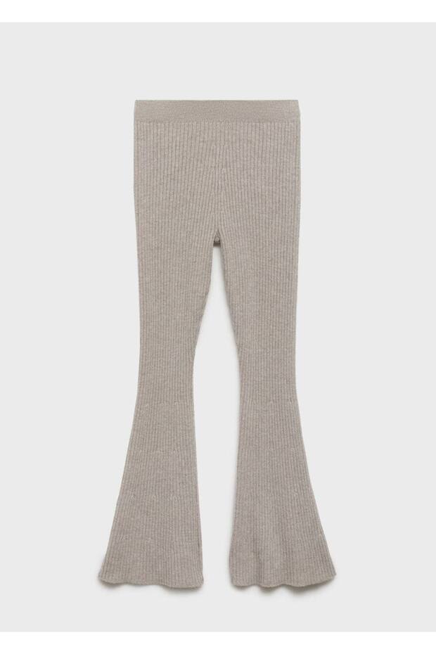 Gerippte, ausgestellte Strickhose - 3